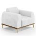 Kit 02 Poltronas Decorativas Base De Madeira e Pés D'Ouro Molino D02 Corano Branco C-12 - Lyam Decor