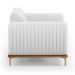 Kit 02 Poltronas Decorativas Base De Madeira e Pés D'Ouro Molino D02 Corano Branco C-12 - Lyam Decor