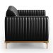 Kit 02 Poltronas Decorativas Base De Madeira e Pés D'Ouro Molino D02 Corano Preto B-159 - Lyam Decor
