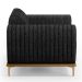 Kit 02 Poltronas Decorativas Base De Madeira e Pés D'Ouro Molino D02 Linho Chumbo D-465 - Lyam Decor