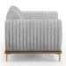 Kit 02 Poltronas Decorativas Base De Madeira e Pés D'Ouro Molino D02 Linho Cinza D-315 - Lyam Decor