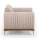 Kit 02 Poltronas Decorativas Base De Madeira e Pés D'Ouro Molino D02 Veludo Bege C-309 - Lyam Decor