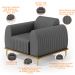 Kit 02 Poltronas Decorativas Base De Madeira e Pés D'Ouro Molino D02 Veludo Cinza C-317 - Lyam Decor
