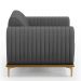 Kit 02 Poltronas Decorativas Base De Madeira e Pés D'Ouro Molino D02 Veludo Cinza C-317 - Lyam Decor