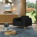 Kit 02 Poltronas Decorativas Base De Madeira e Pés D'Ouro Molino D02 Veludo Preto C-300 - Lyam Decor