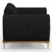 Kit 02 Poltronas Decorativas Base De Madeira e Pés D'Ouro Molino D02 Veludo Preto C-300 - Lyam Decor