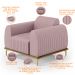 Kit 02 Poltronas Decorativas Base De Madeira e Pés D'Ouro Molino D02 Veludo Rosê C-305 - Lyam Decor