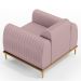 Kit 02 Poltronas Decorativas Base De Madeira e Pés D'Ouro Molino D02 Veludo Rosê C-305 - Lyam Decor