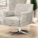 Kit 02 Poltronas Decorativas Base Evo Diva D02 Tressê Linho Champagne Mesclado D-478 - Lyam Decor