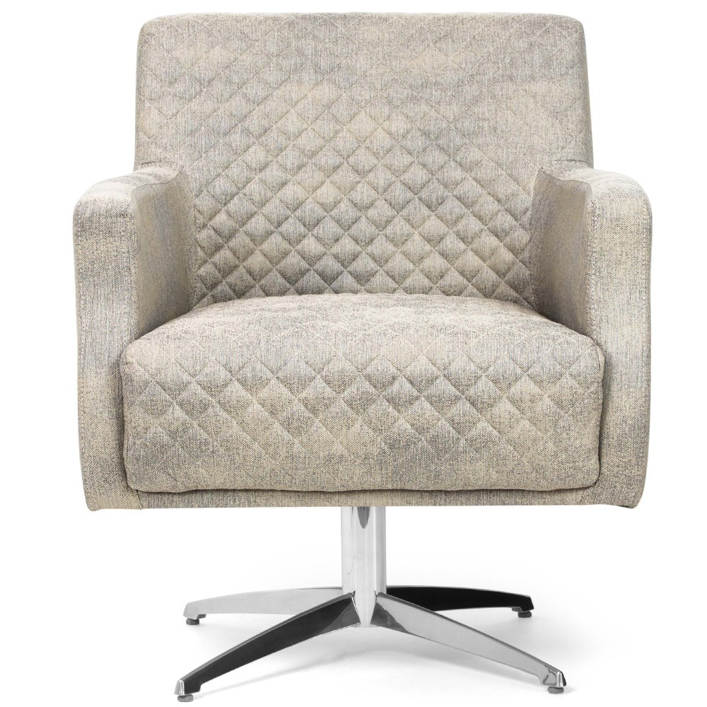 Kit 02 Poltronas Decorativas Base Evo Diva D02 Tressê Linho Champagne Mesclado D-478 - Lyam Decor