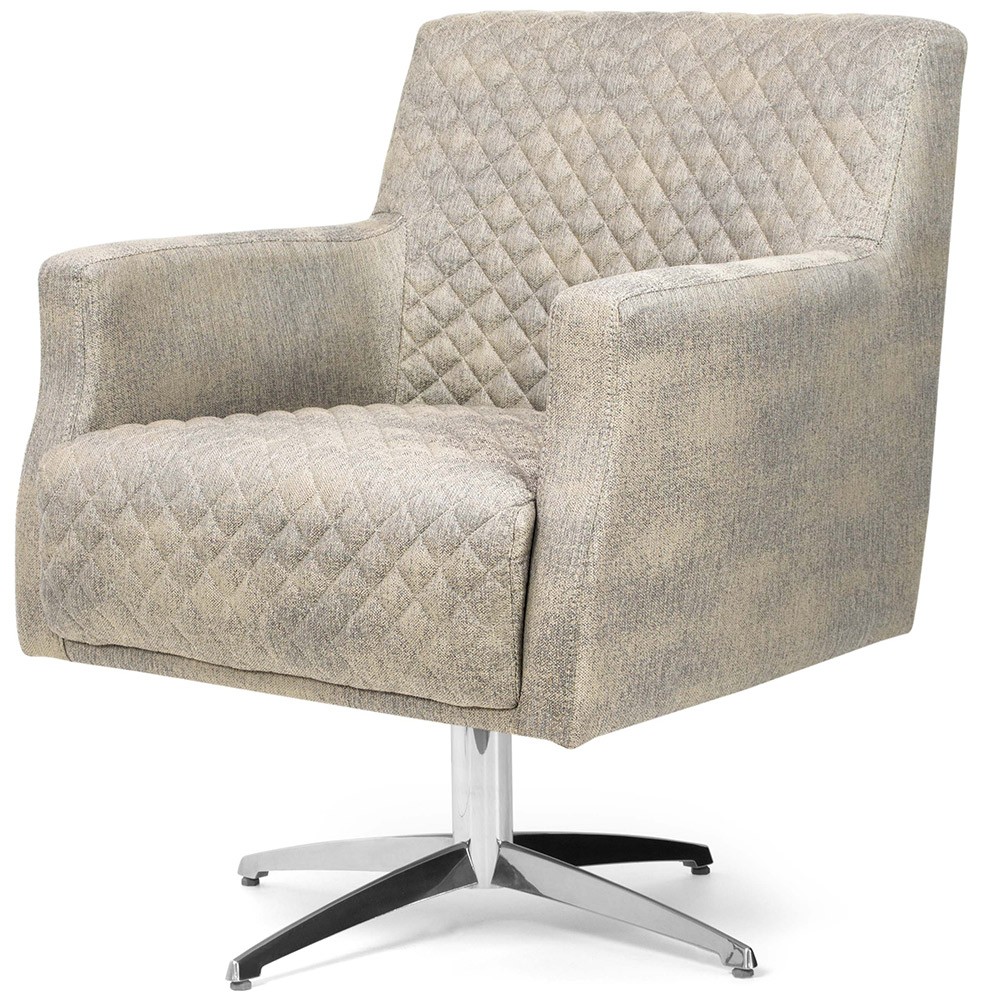 Kit 02 Poltronas Decorativas Base Evo Diva D02 Tressê Linho Champagne Mesclado D-478 - Lyam Decor