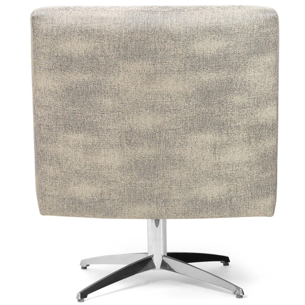 Kit 02 Poltronas Decorativas Base Evo Diva D02 Tressê Linho Champagne Mesclado D-478 - Lyam Decor