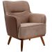 Kit 02 Poltronas Decorativas Base Fixa de Madeira Isabella D02 Veludo Importado Bege Escuro C-68 -Lyam Decor