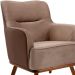Kit 02 Poltronas Decorativas Base Fixa de Madeira Isabella D02 Veludo Importado Bege Escuro C-68 -Lyam Decor