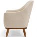 Kit 02 Poltronas Decorativas Base Fixa de Madeira Paloma D02 Algodão Bege C-129 - Lyam Decor