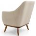Kit 02 Poltronas Decorativas Base Fixa de Madeira Paloma D02 Algodão Bege C-129 - Lyam Decor