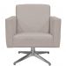Kit 02 Poltronas Decorativas Base Giratória Para Sala de Estar Helô L02 Linho Bege - Lyam Decor