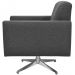 Kit 02 Poltronas Decorativas Base Giratória Para Sala de Estar Helô L02 Linho Chumbo - Lyam Decor