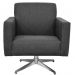 Kit 02 Poltronas Decorativas Base Giratória Para Sala de Estar Helô L02 Linho Chumbo - Lyam Decor