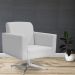Kit 02 Poltronas Decorativas Base Giratória Para Sala de Estar Helô L02 Linho Cinza - Lyam Decor