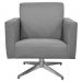 Kit 02 Poltronas Decorativas Base Giratória Para Sala de Estar Helô L02 Linho Cinza Escuro - Lyam Decor