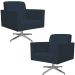 Kit 02 Poltronas Decorativas Base Giratória Para Sala de Estar Helô L02 Suede Azul Marinho - Lyam Decor