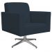 Kit 02 Poltronas Decorativas Base Giratória Para Sala de Estar Helô L02 Suede Azul Marinho - Lyam Decor