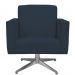Kit 02 Poltronas Decorativas Base Giratória Para Sala de Estar Helô L02 Suede Azul Marinho - Lyam Decor