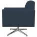 Kit 02 Poltronas Decorativas Base Giratória Para Sala de Estar Helô L02 Suede Azul Marinho - Lyam Decor