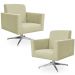Kit 02 Poltronas Decorativas Base Giratória Para Sala de Estar Helô L02 Suede Bege - Lyam Decor