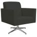 Kit 02 Poltronas Decorativas Base Giratória Para Sala de Estar Helô L02 Suede Cinza - Lyam Decor