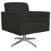 Kit 02 Poltronas Decorativas Base Giratória Para Sala de Estar Helô L02 Suede Preto - Lyam Decor
