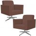 Kit 02 Poltronas Decorativas Base Giratória Para Sala de Estar Helô L02 Suede Rosê - Lyam Decor