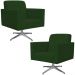 Kit 02 Poltronas Decorativas Base Giratória Para Sala de Estar Helô L02 Suede Verde Musgo - Lyam Decor