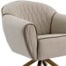 Kit 02 Poltronas Decorativas Base Giratória de Madeira Nina D02 Tressê Bege Rústico D-470 - Lyam Decor
