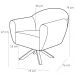 Kit 02 Poltronas Decorativas Base Giratória de Madeira Nina D02 Tressê Bege Rústico D-470 - Lyam Decor