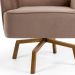 Kit 02 Poltronas Decorativas Base Ka Giratória Isabella D02 Veludo Importado Bege Escuro B-68 -Lyam Decor