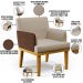 Kit 02 Poltronas Decorativas Base Mel Beatriz W01 Linho Bege Couríssimo Marrom - Lyam Decor