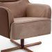 Kit 02 Poltronas Decorativas Base X Giratória Isabella D02 Veludo Importado Bege Escuro B-68 -Lyam Decor