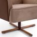 Kit 02 Poltronas Decorativas Base X Giratória Isabella D02 Veludo Importado Bege Escuro B-68 -Lyam Decor