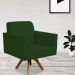 Kit 02 Poltronas Decorativas Base de Madeira Helô L02 Suede Verde Musgo - Lyam Decor