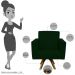 Kit 02 Poltronas Decorativas Base de Madeira Helô L02 Suede Verde Musgo - Lyam Decor