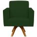 Kit 02 Poltronas Decorativas Base de Madeira Helô L02 Suede Verde Musgo - Lyam Decor