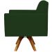 Kit 02 Poltronas Decorativas Base de Madeira Helô L02 Suede Verde Musgo - Lyam Decor