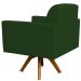 Kit 02 Poltronas Decorativas Base de Madeira Helô L02 Suede Verde Musgo - Lyam Decor