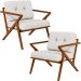 Kit 02 Poltronas Decorativas Com Cintas De Corano Laís B04 Bouclê Cru - Lyam Decor