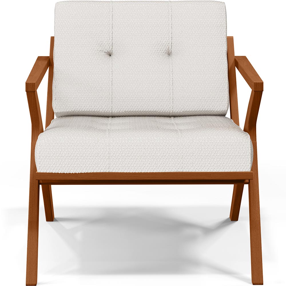 Kit 02 Poltronas Decorativas Com Cintas De Corano Laís B04 Bouclê Cru - Lyam Decor