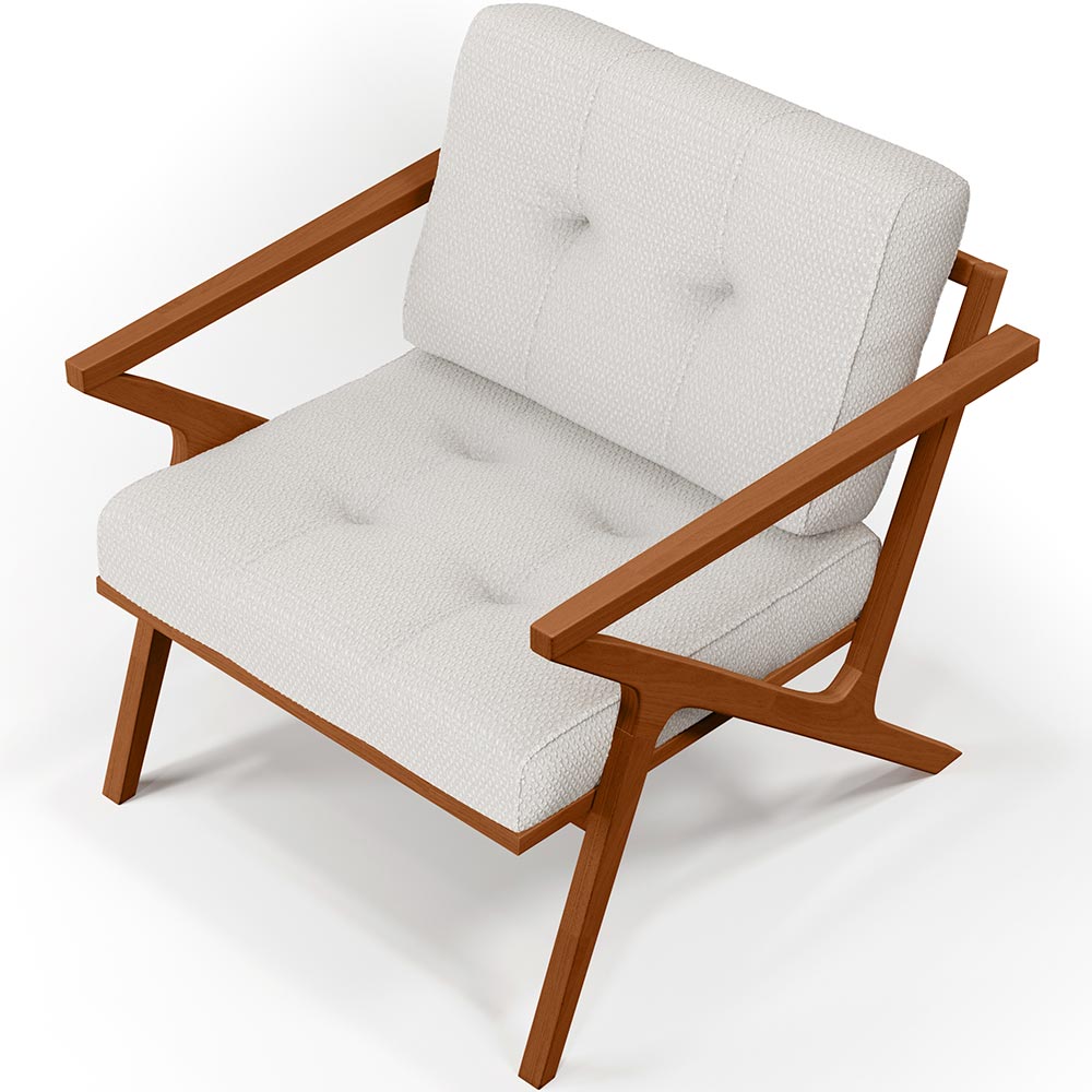 Kit 02 Poltronas Decorativas Com Cintas De Corano Laís B04 Bouclê Cru - Lyam Decor