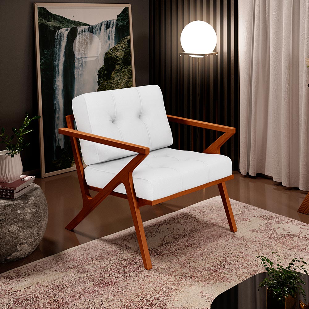 Kit 02 Poltronas Decorativas Com Cintas De Corano Laís B04 Facto Branco - Lyam Decor