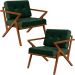 Kit 02 Poltronas Decorativas Com Cintas De Corano Laís B04 Facto Verde Musgo - Lyam Decor
